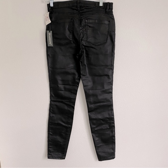 NEW BlankNYC The Bond Coated Leather Midrise SkinnyJeans Black size 27 - Picture 15 of 16
